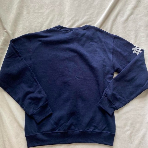 navy blue and white Notre Dame Welsh Family Hall crewneck - Picture 6 of 8